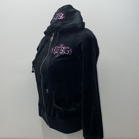 BCBGMAXAZRIA HOODIE SWEATER WOMENS Black new sz small - Picture 3 of 8